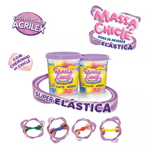 Massa Chiclé Acrilex 90g Goma de Amassar Super Elástica