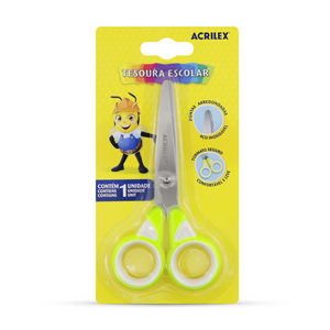 Tesoura Escolar Spinner Acrilex 13,5cm Amarelo