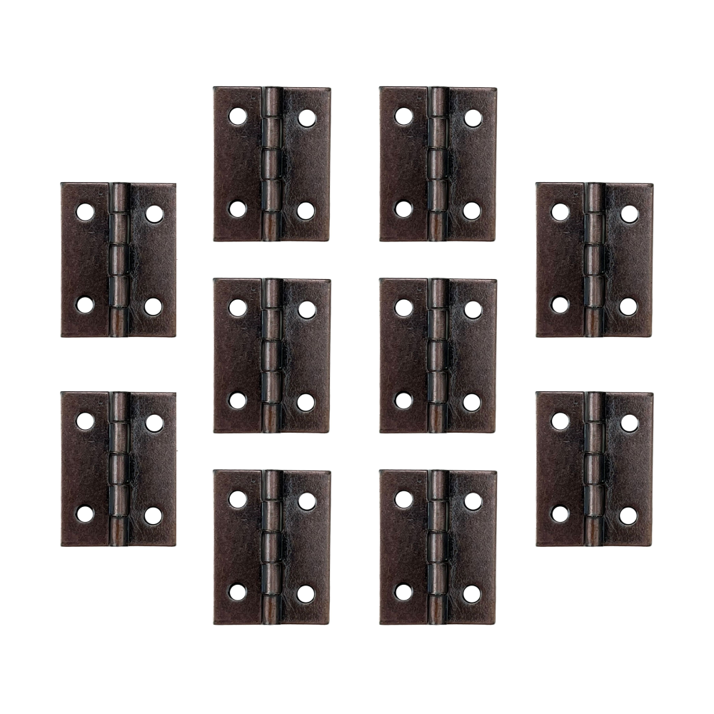 Dobradiça Zincada em Metal Cobre 2,5x2cm Kit com 10 peças