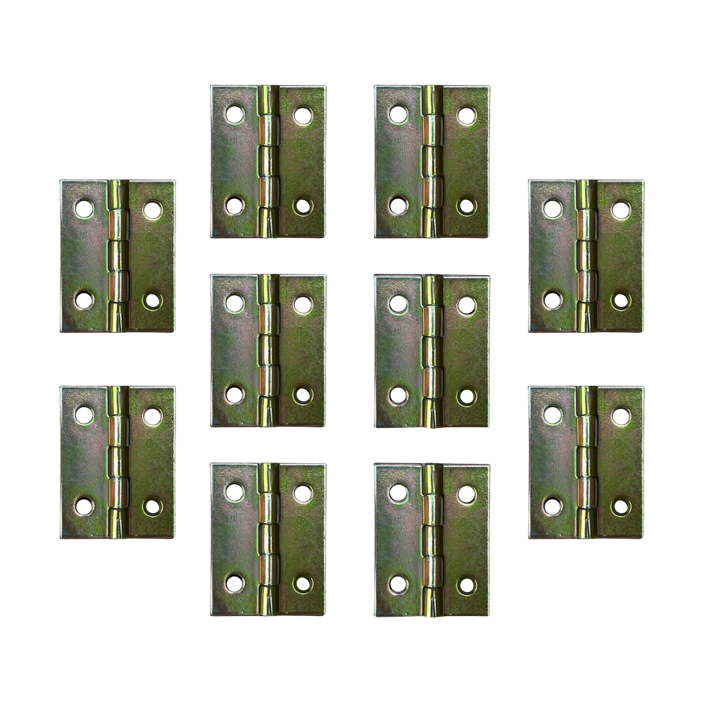 Dobradiça Zincada em Metal Dourado 2,5x2cm Kit com 10 peças