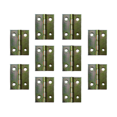 Dobradiça Zincada em Metal Dourado 2,5x2cm Kit com 10 peças