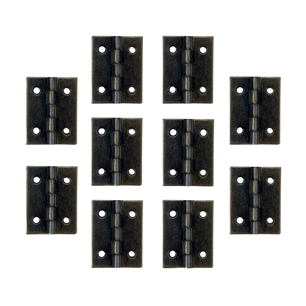 Dobradiça Zincada em Metal Ouro Velho 2,5x2cm Kit com 10 peças
