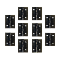Dobradiça Zincada em Metal Ouro Velho 2,5x2cm Kit com 10 peças