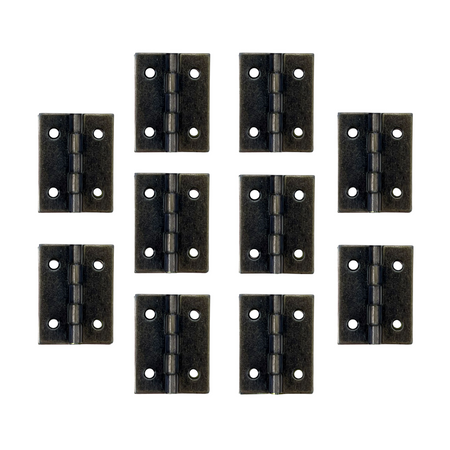 Dobradiça Zincada em Metal Ouro Velho 2,5x2cm Kit com 10 peças