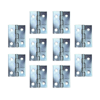 Dobradiça Zincada em Metal Prata 2,5x2cm Kit com 10 peças