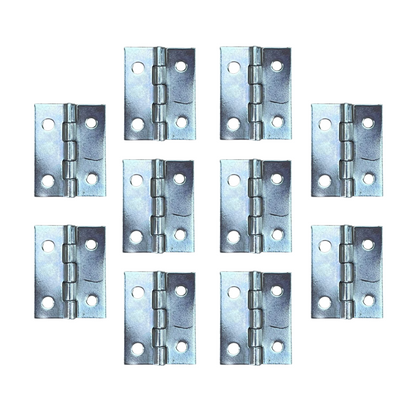 Dobradiça Zincada em Metal Prata 2,5x2cm Kit com 10 peças