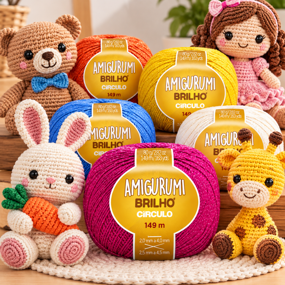 Fio Amigurumi Brilho Círculo 80g com 149m