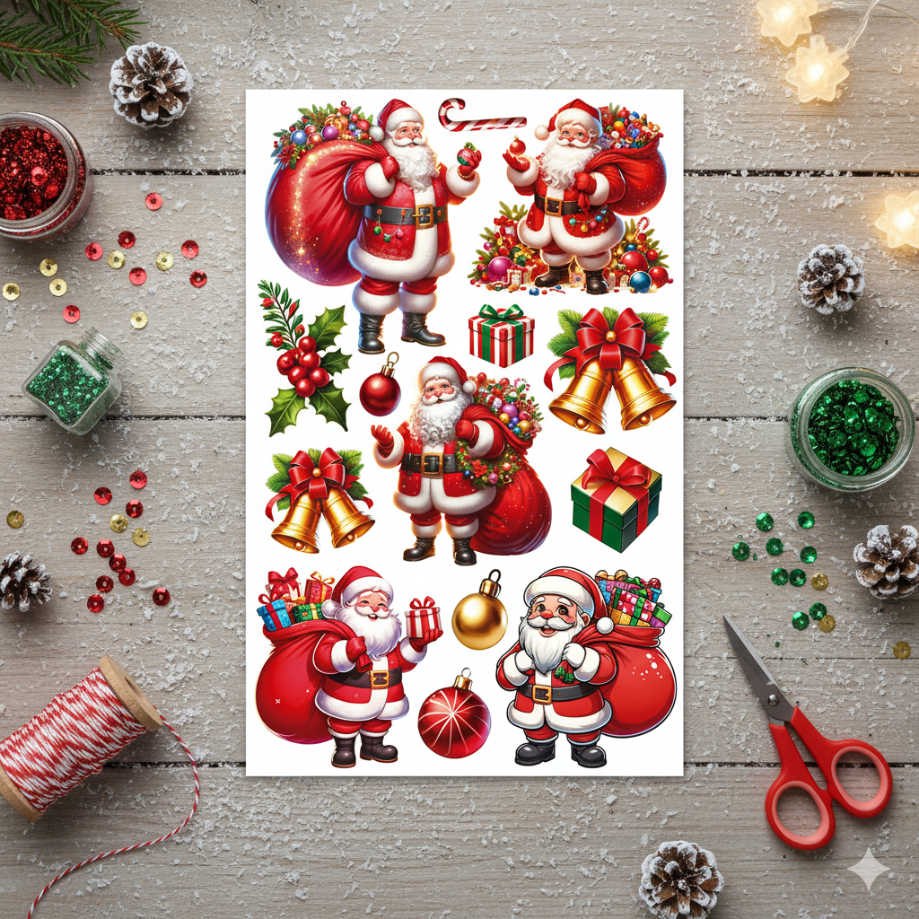 Transfer de Imagem 10x15 TISN-022 Natal Papai Noel e Saco de Presentes
