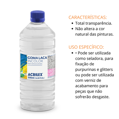 Goma Laca Acrilex Incolor 500ml