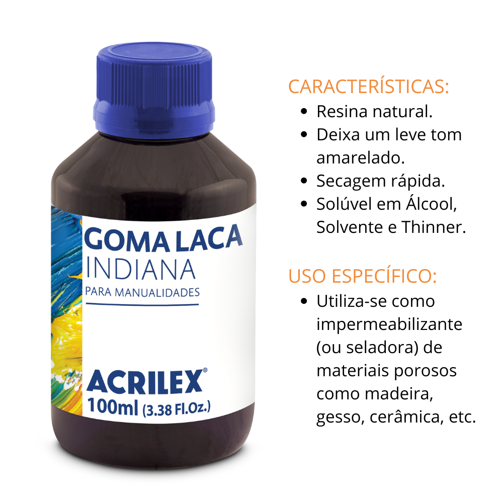 Goma Laca Acrilex Indiana 100ml