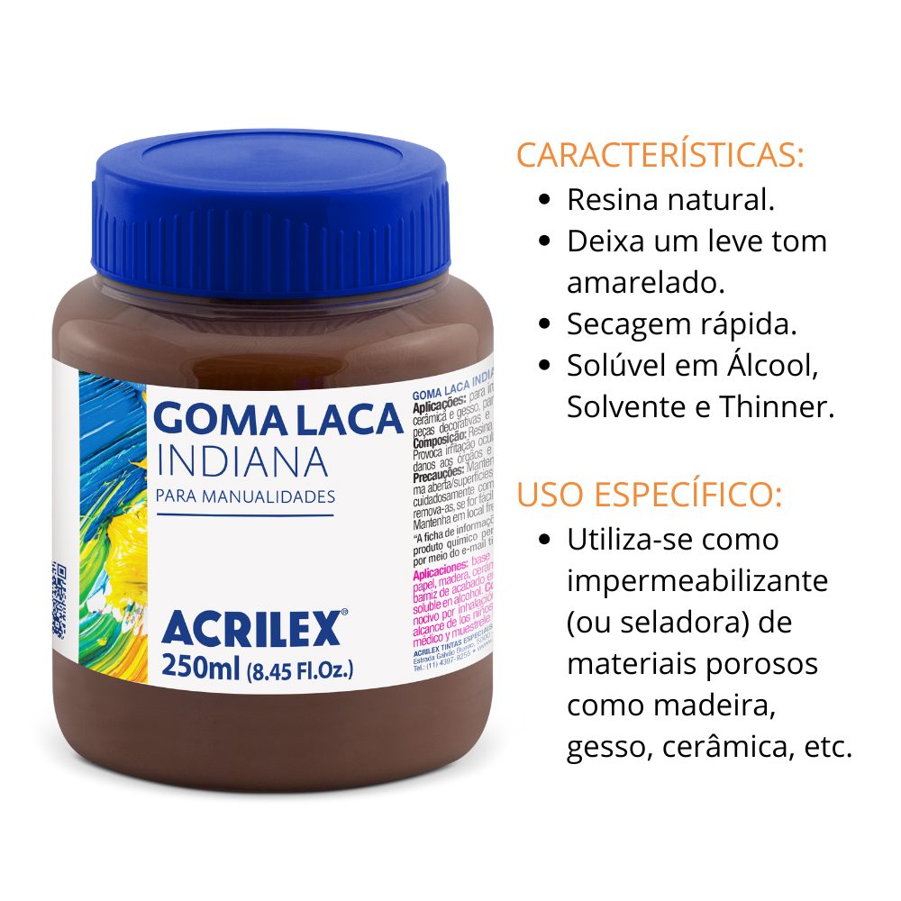 Goma Laca Acrilex Indiana 250ml