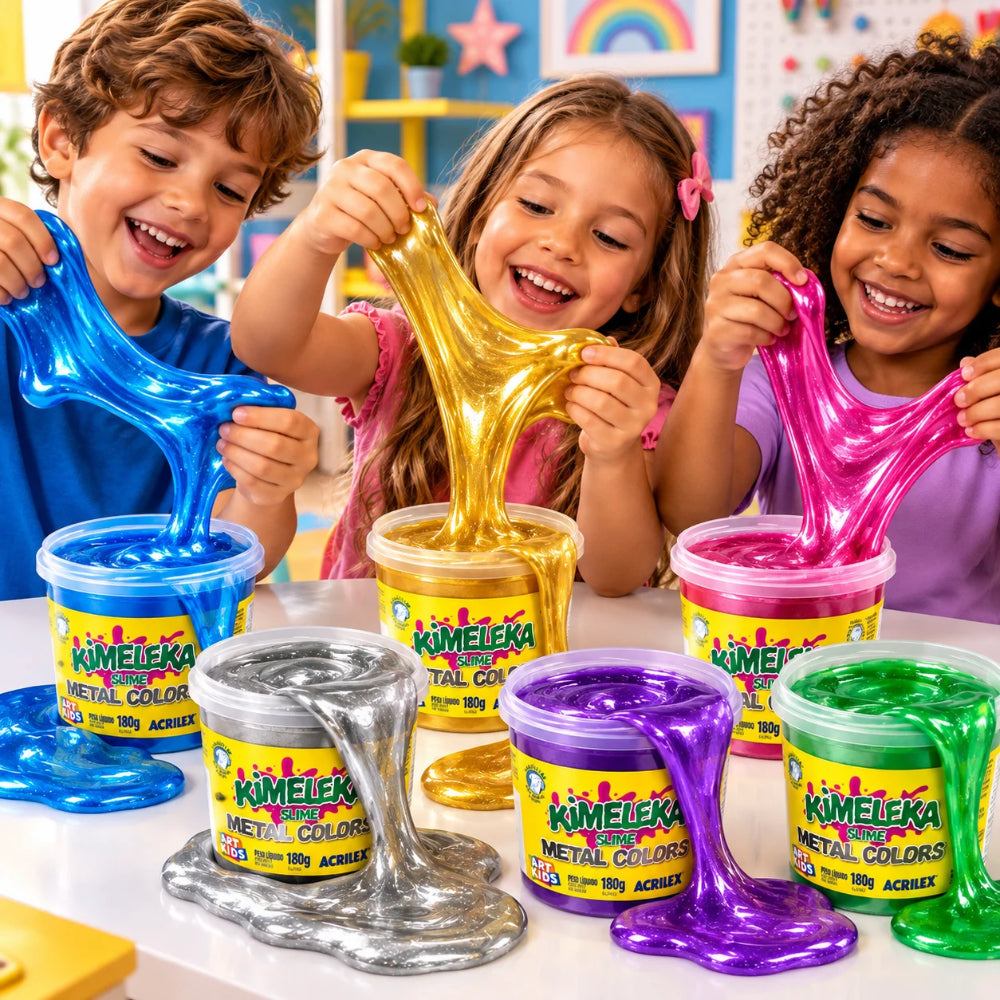 Kimeleka Slime Acrilex 180g Art Kids Metal Colors