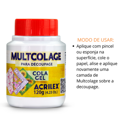 Multcolage Cola Gel Decoupage Acrilex 120g