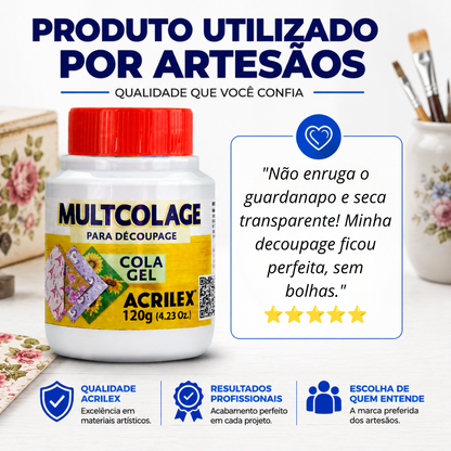 Multcolage Cola Gel Decoupage Acrilex 120g Transparente