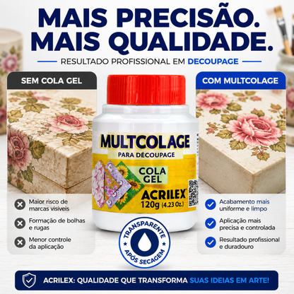 Multcolage Cola Gel Decoupage Acrilex 120g Transparente