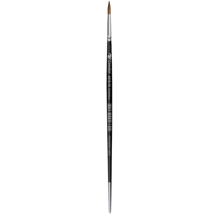 Pincel Redondo 4415 Condor Cerda Sintético Cabo Longo Preto/Prata