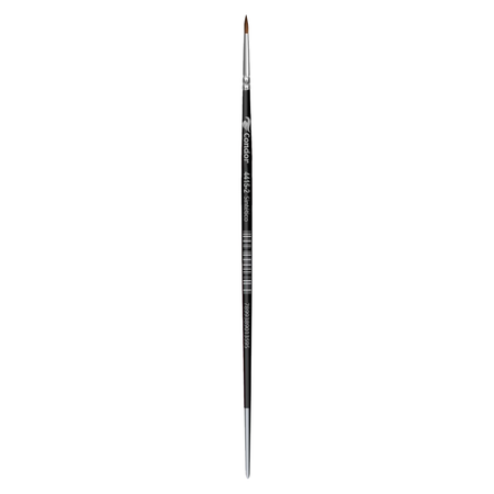 Pincel Redondo 4415 Condor Cerda Sintético Cabo Longo Preto/Prata