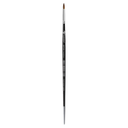 Pincel Redondo 4415 Condor Cerda Sintético Cabo Longo Preto/Prata