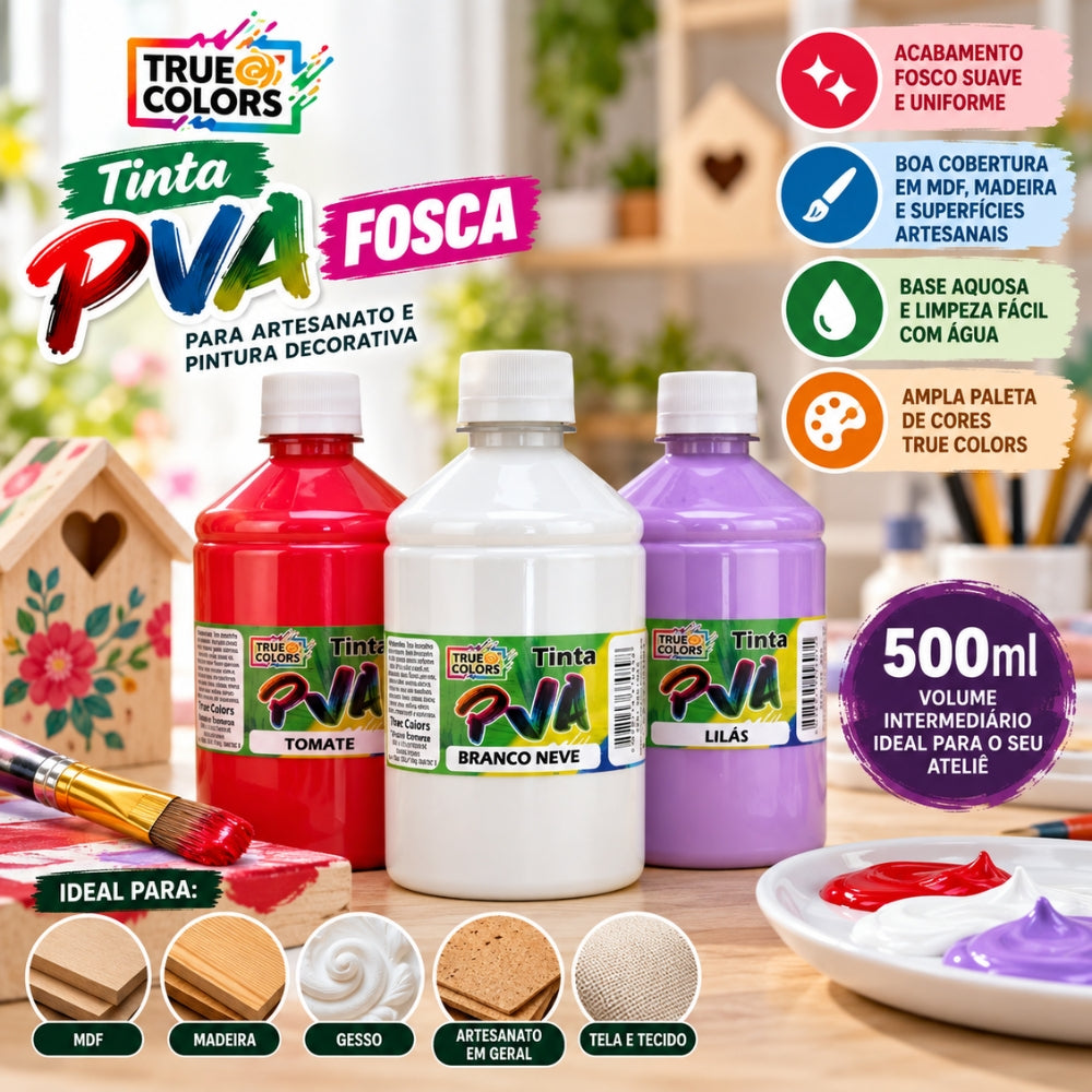 Tinta PVA Fosca True Colors 500ml