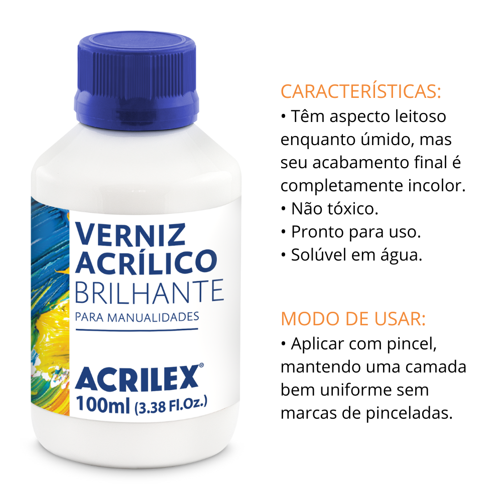 Verniz Acrílico Brilhante Acrilex 100ml