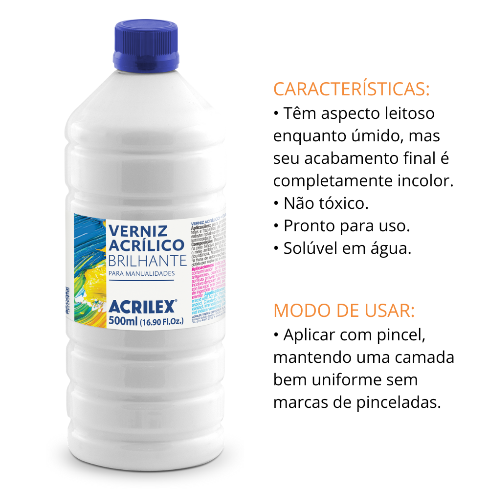 Verniz Acrílico Brilhante Acrilex 500ml