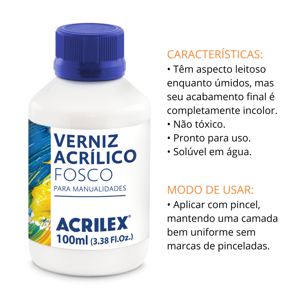 Verniz Acrílico Fosco Acrilex 100ml