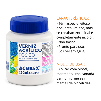 Verniz Acrílico Fosco Acrilex 250ml