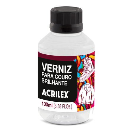Verniz para Couro Brilhante Acrilex 100ml Shake Paint Proteção