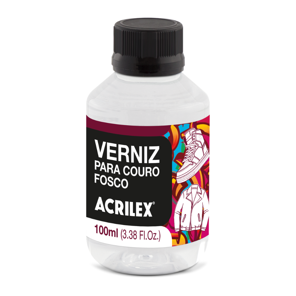 Verniz para Couro Fosco Acrilex 100ml Shake Paint Proteção