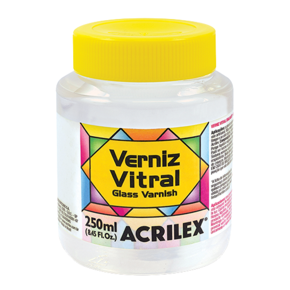 Verniz Vitral Acrilex 250ml Efeito Translúcido Colorido