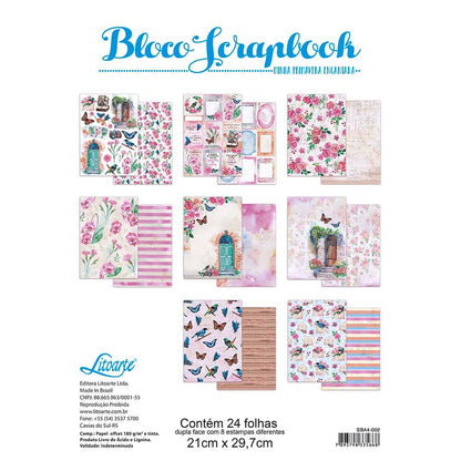 Scrap Bloco de Papel A4 Litoarte SBA4-002 Minha Primavera 21x29,7cm