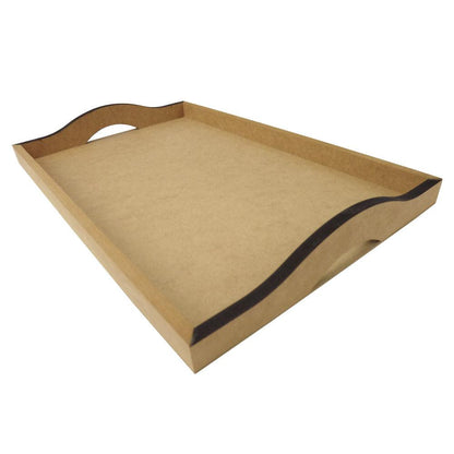 Bandeja em MDF Retangular Baixa com Alça 31x19,5x4cm