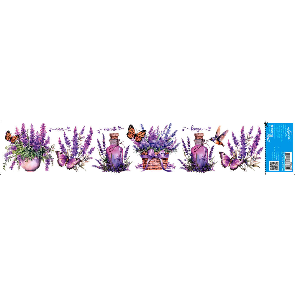 Transfer Têxtil Litoarte 45x9,5cm TTB6L-008 Lili Negrão Lavandas