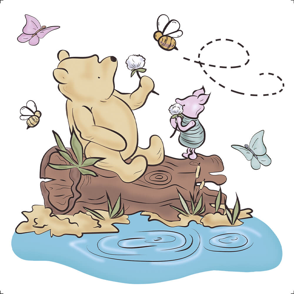 Transfer Têxtil Litoarte 13,5x13,5cm TTQ4-059 Urso Doce Mel