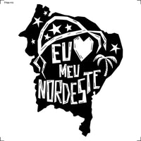 Transfer Têxtil 13,5x13,5cm TTQ4-112 Eu Amo Meu Nordeste