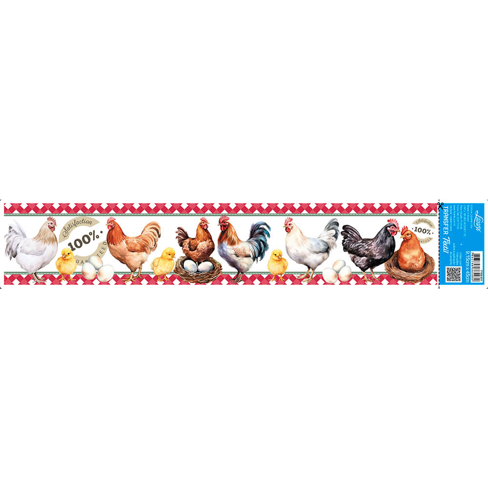 Transfer Têxtil Litoarte 45x9 TTB6-011 Barrado Galinhas