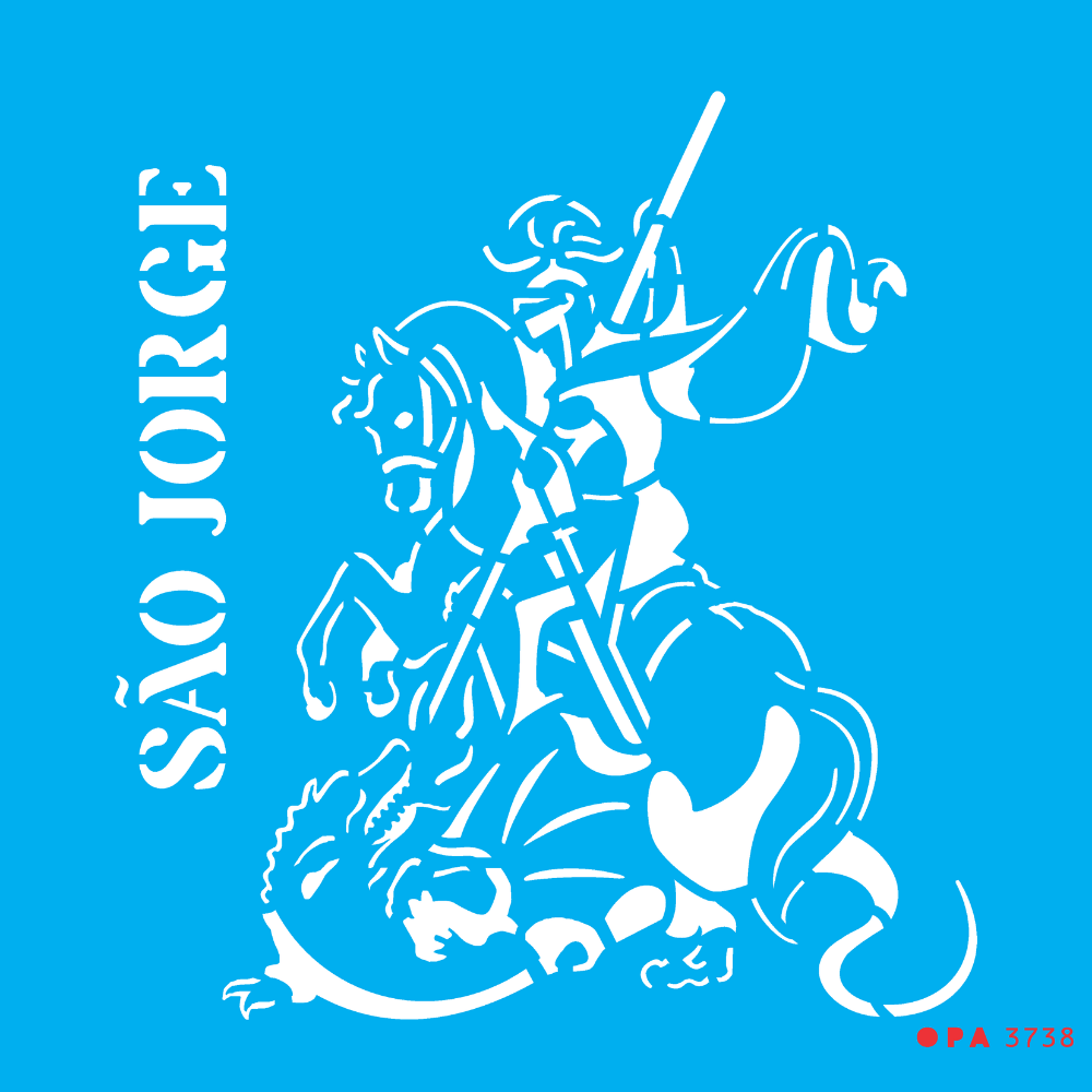 Stencil OPA 14x14 3738 Religião São Jorge