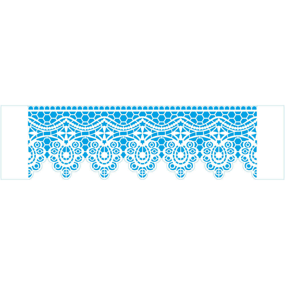 Stencil Litoarte 42x11cm STAG-034 Barrado Rendado