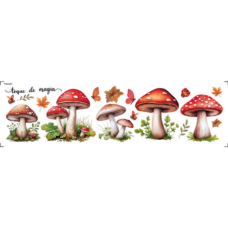 Transfer Têxtil 24x7cm TTB4-051 Barrado Cogumelos