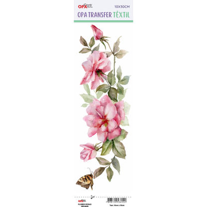 Transfer Têxtil 10x30cm  Opa 3825 Flores Rosas