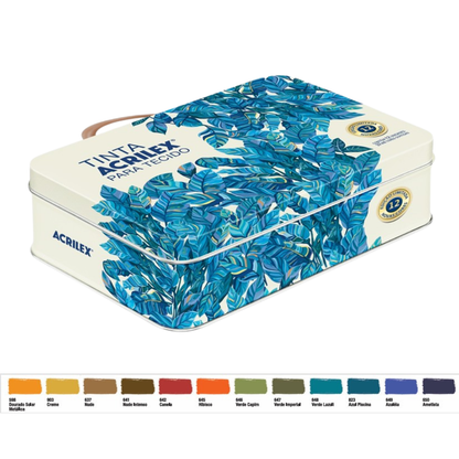 Kit Tinta para Tecido Fosca Acrilex 37ml Maleta 12 cores Edição Limitada