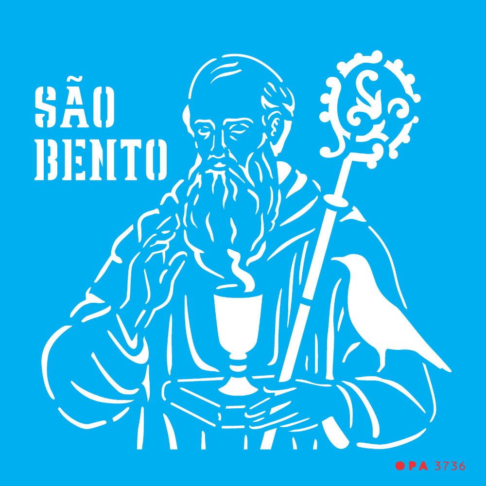 Stencil OPA 14x14 3736 Religião São Bento