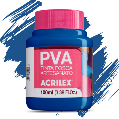 Kit 6 Tintas PVA Acrilex 100ml Fosca Artesanato