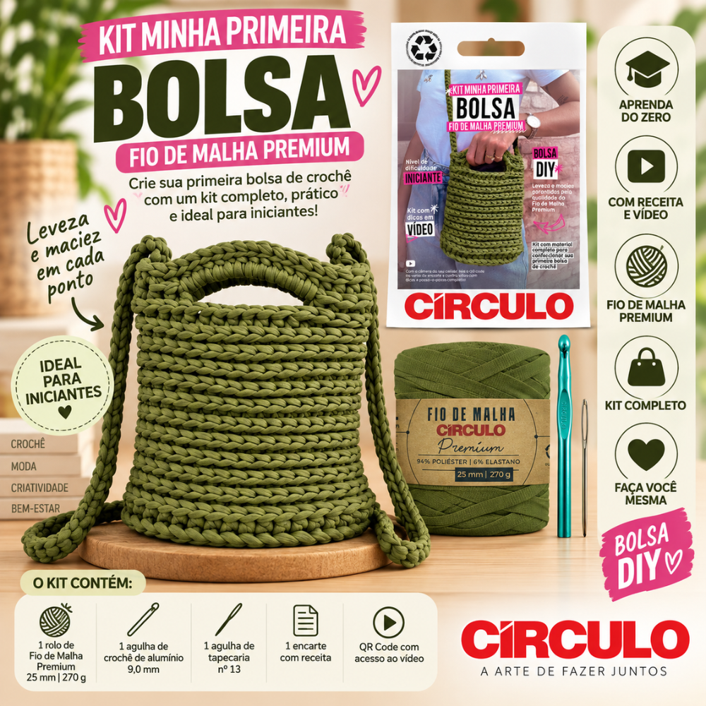 Kit Minha Primeira Bolsa Círculo Cor 04 Bolsa Floresta Selvagem