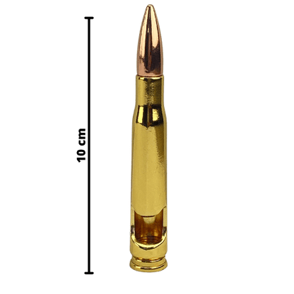 Abridor de Garrafas Bala de Fuzil em Metal Ouro e Cobre 10cm - Palácio da Arte