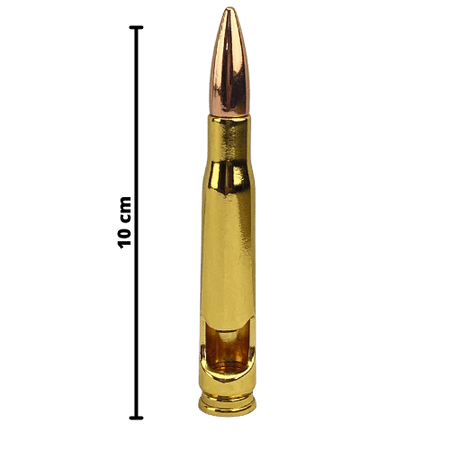 Abridor de Garrafas Bala de Fuzil em Metal Ouro e Cobre 10cm - Palácio da Arte