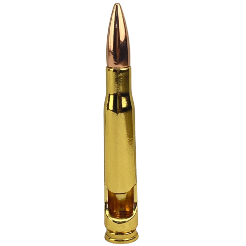 Abridor de Garrafas Bala de Fuzil em Metal Ouro e Cobre 10cm - Palácio da Arte