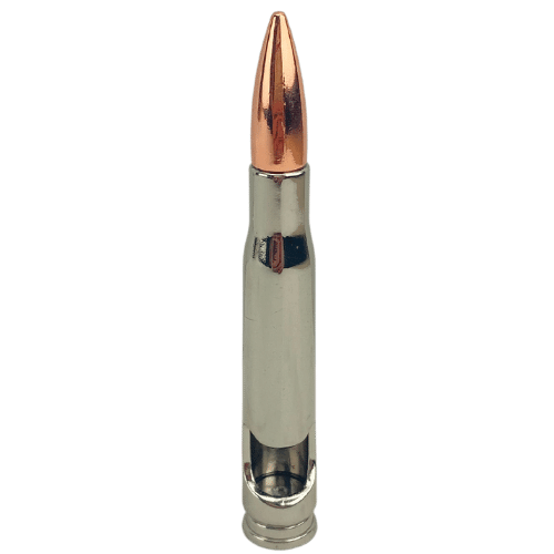 Abridor de Garrafas Bala de Fuzil Metal Niquel e Cobre 10cm - Palácio da Arte