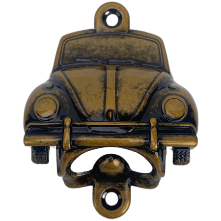 Abridor de Garrafas Fusca VW em Metal Ouro Velho Escovado 8,9x6,5cm - Palácio da Arte
