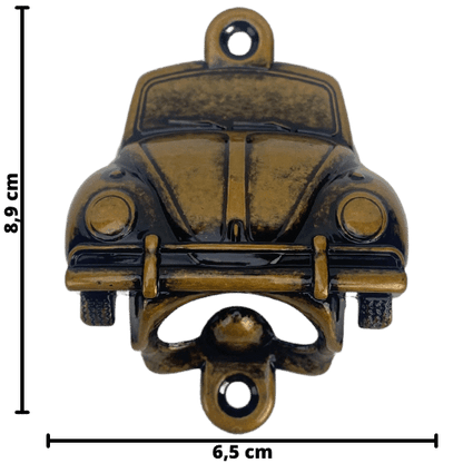 Abridor de Garrafas Fusca VW em Metal Ouro Velho Escovado 8,9x6,5cm - Palácio da Arte